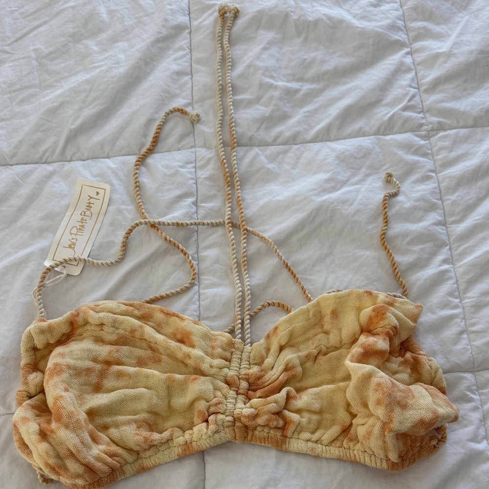 Jen's Pirate Booty Tie-Dye Bandeau - Yellow and Tan